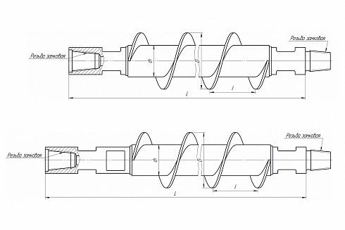 Шнек ШБ-120 L-1500 мм З-34 Пр фото